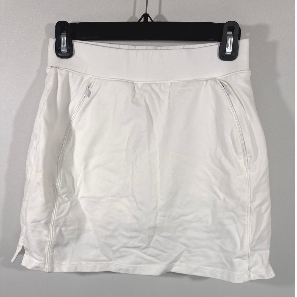 T by Talbots Womens White Athletic Skort Size XS Zip Pockets Cotton Spandex Mini